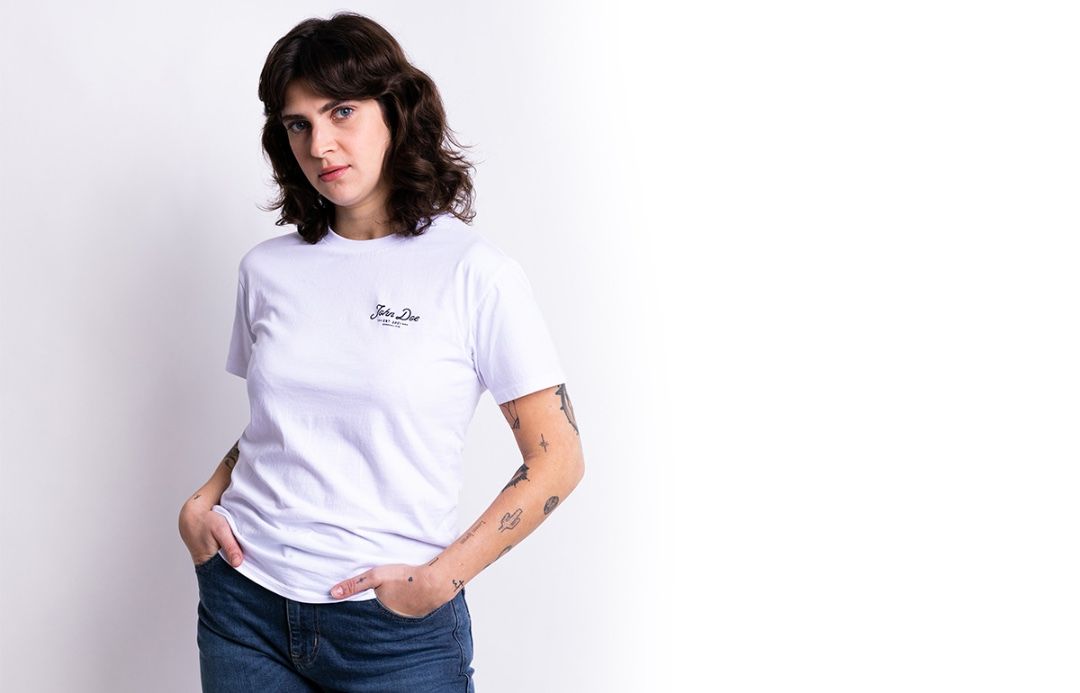 JOHN DOE T-shirt JD LETTERING WHITE