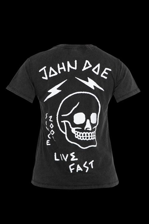 JOHN DOE T-shirt LIVE FAST SKULL FADE OUT BLACK