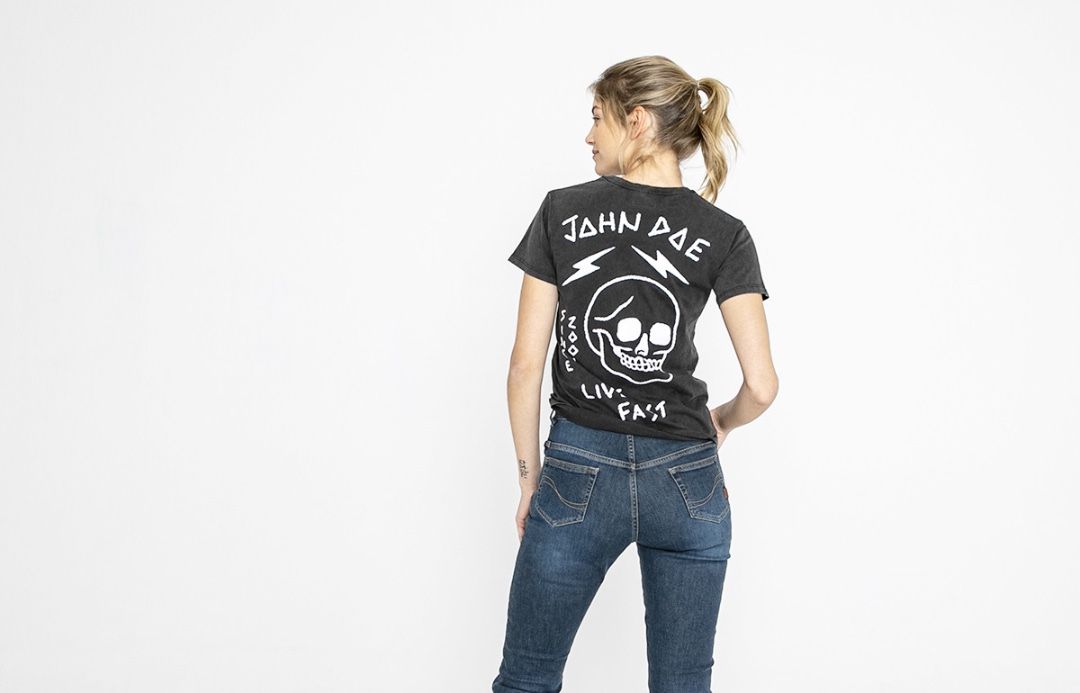 JOHN DOE T-shirt LIVE FAST SKULL FADE OUT BLACK