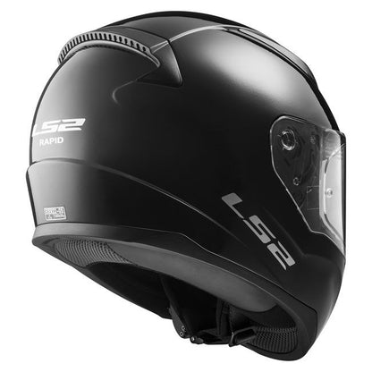 LS2 RAPID II SOLID GLOSS BLACK Helm