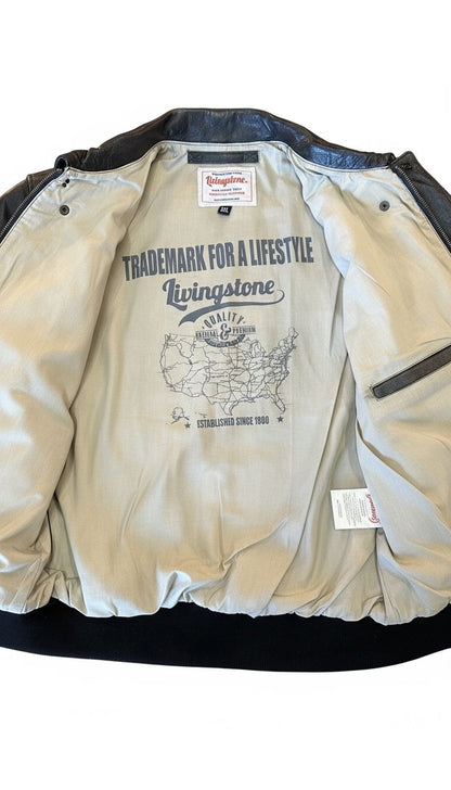 Giubbotto Pelle STURGIS Nero/Marrone Scuro