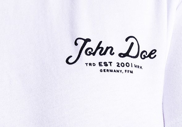 JOHN DOE T-shirt JD LETTERING WHITE