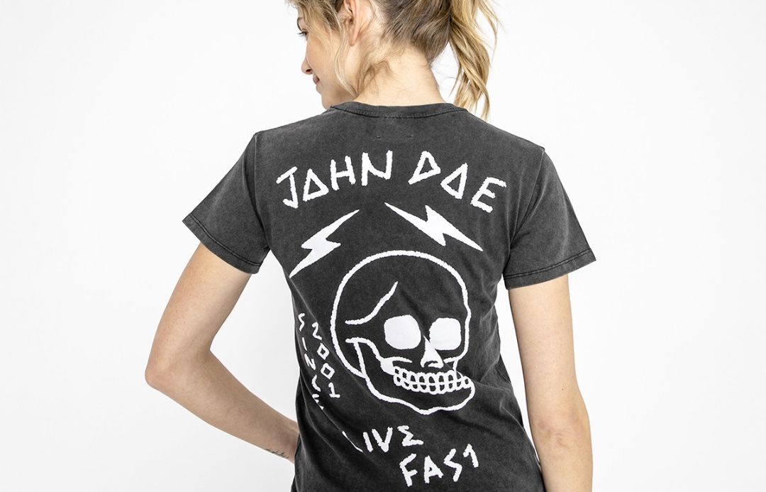JOHN DOE T-shirt LIVE FAST SKULL FADE OUT BLACK