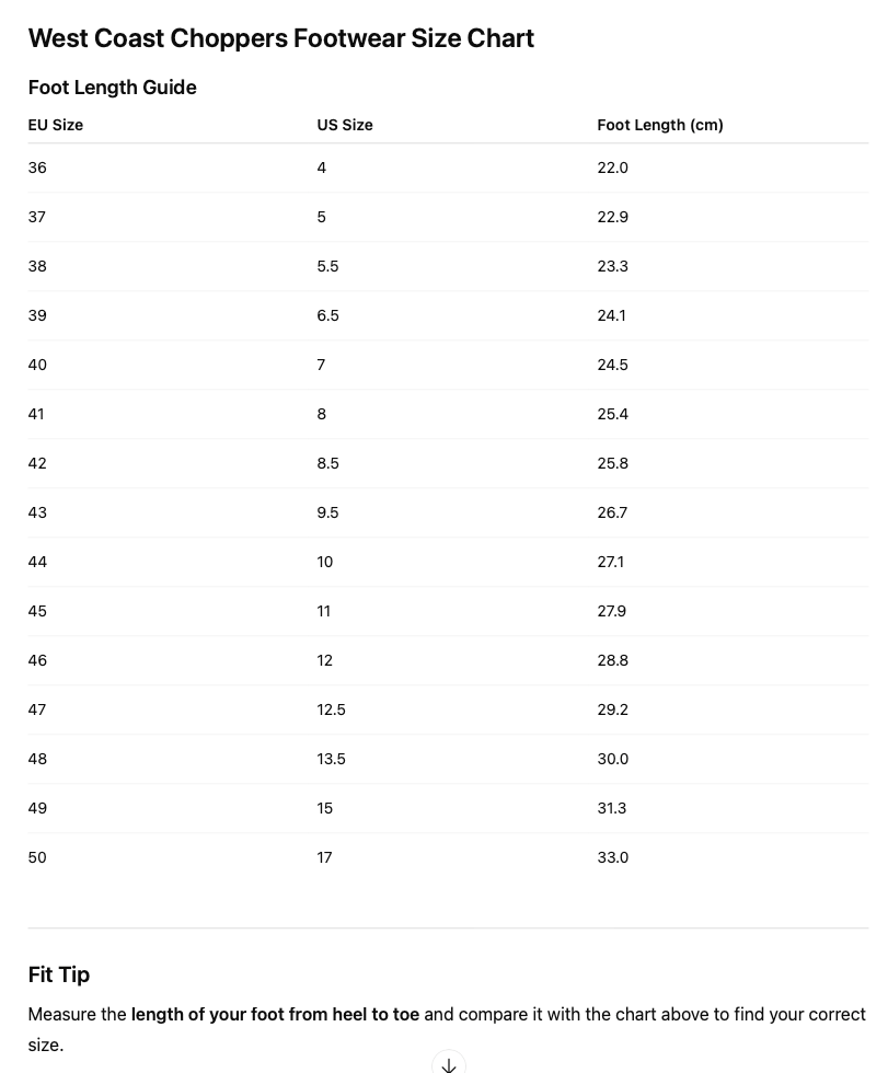 Scarpe da guerriero basse WCC West Coast Choppers • Nere