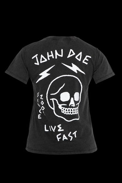 JOHN DOE T-shirt LIVE FAST SKULL FADE OUT BLACK
