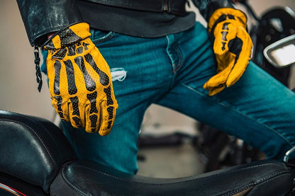 RUDE RIDERS BONES YELLOW Gloves